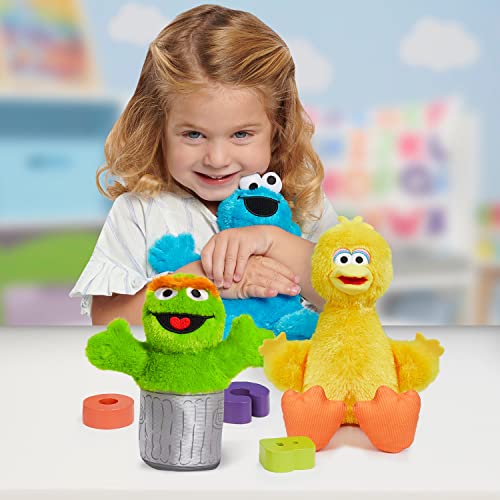 Sesame Street Friends Cookie Monster, Big Bird, and Oscar 8inch 3Piece Sustainable Plush