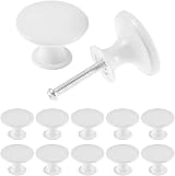 TsunNee 24Pcs Vintage Cabinet Knobs 30mm Round Zinc Alloy White Bronze