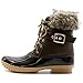 Ollio Women Shoe Lace Up Faux Fur Buckled Duck Boots