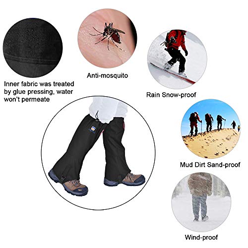 Hiking Gaiters Waterproof Breathable Leg Snow Gaiters for Women Men Walking Climbing Hunting Mountaineering Snowshoeing - Thumbnail 2