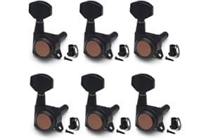 SAPHUE 6R Guitar Locking Tuners 1:18 Lock String Tuning Key Pegs Machine Head with Hexagonal Handle Replacement for Electric 