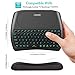 (2018 D8 Pro) Aerb Backlit Mini Wireless Keyboard with Large Touchpad Mouse, Rechargable Li-ion Battery & Multi-Media Handheld Remote for PC/Google Android TV Box and More