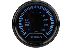 Turbo Boost Pressure Gauge, Universal 52mm car Smoke-Proof dial Turbo Boost Turbo Pressure Gauge