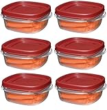 Rubbermaid 1776401 1 1/4-Cup Easy Find Lid Food Storage Container, Square, 6 pack