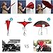 Double Layer Inverted Umbrella, Windproof UV Protection Big Straight Umbrella with C-Shaped Handle and Carrying Bag (Red Daisy)