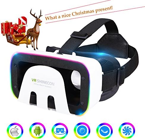 3D VR Glasses VR Virtual Reality for 3D Games Movies& Lightweight with &Adjustable Pupil and Object Distance for Apple iPhone More Smartphones