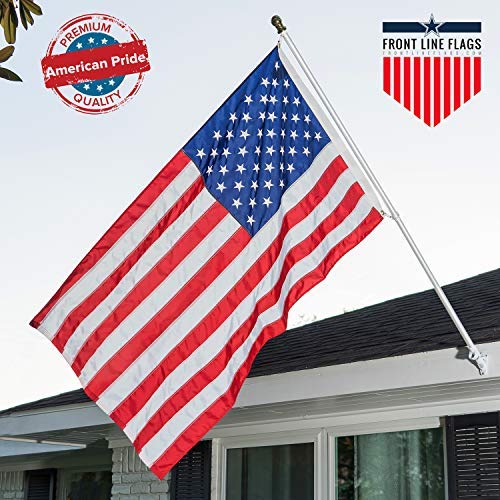 American Flag Kit Includes 6ft Spinning Flagpole, 3x5 Embroidered US