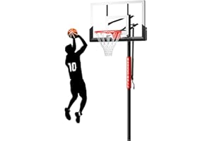 G GX9 GX9 In-Ground Basketball Hoops 10ft Adjustable with Crank, Outdoor Inground Basketball Goal System with 45-54 Inch Shatterproof Backboard