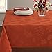 Benson Mills Harvest Legacy Damask Fabric Table Cloth Fall, Harvest, and Thanksgiving Tablecloth (Rust/Burnt Orange, 60