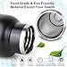 Fnova Insulated Stainless Steel Water Bottle with 2 Caps, Double Walled Vacuum Flask, Standard Mouth, BPA-Free, Cold 24 Hrs / Hot 12 Hrs