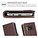 S8 Plus Wallet Case, DUEDUE Genuine Leather Magnetic Closure Folio Flip Cover Kickstand Credit Card Slots Protective Cover Samsung Galaxy S8 Plus,Brown