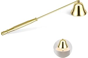 Jowxsx Golden Candle Trimmer for Candle Enthusiasts，Candle Snuffer Extinguisher with Long Handle, Polished Stainless Steel Wick Flame Snuffer for Safe Candle Extinguishing，Accessories