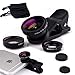 Happycamping Cellphone Lens Kit 180 Degree Fish Eye Lens+0.67X Wide Angle+10X Macro Lens 3 in 1 Camera Lens for iPhone 6 / 6 Plus, iPhone 5 5S 4 4S Samsung Blackberry Black