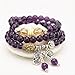 Natural Amethyst Beads Bracelet, 8mm Purple Stone Stretchy Bracelets for Women Chakra Jewelry Good Luck Mala Necklace Thanksgiving Gift Unisex
