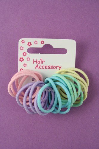 20 Girls Pastel Small Thin Hair Elastics IN8145