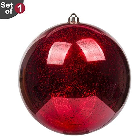 Art Beauty Large Christmas Baubles Red 25 CM Extra Large Shatterproof Mercury Bauble for Christmas Tree Decoration Ornaments Decor