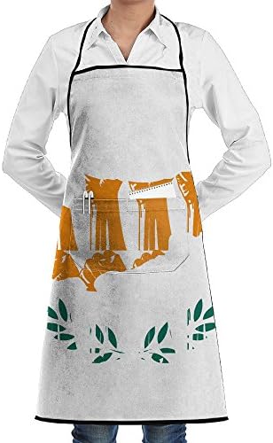 Cyprus Flag Raised Fist Funny Aprons Kitchen Aprons Work Aprons With Pockets, 28.3 X 20.8" Cute Apron For Cooking,Baking,Gardening,Crafting,BBQ