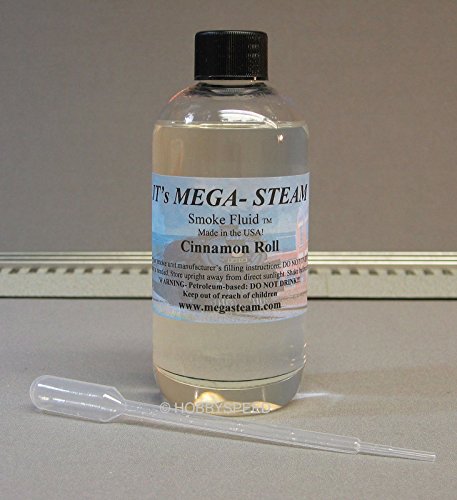 MEGA-STEAM CINNAMON ROLL SCENTED LIQUID SMOKE FLUID & DROPPER 8 OZ