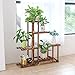 unho Tiered Wood Plant Stand: Large Flower Pot Holder Shelf 6 Potted Planter Display Rack for Garden Patio Balcony Living Room Indoor Outdoor