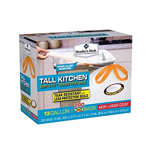 Members Mark Tall Kitchen Simple Fit Drawstring Bags