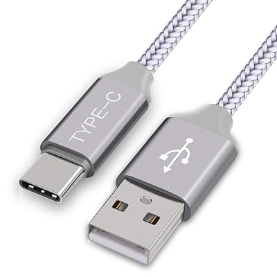 C tipo USB kabelis, USB C į USB įkroviklį 3,3 pėdų （ 2Pack ） Nailono pintas greito įkrovimo laidas suderinamas su &bdquo;Samsung Galaxy Note 9 8&ldquo;, S10 S9 S8 Plus, LG V35 V30 V20 G7 G6, &bdquo;Nexus 5X&ldquo;/6P, Moto Z2 Z3, OnePlus 6 5 3 ( Pilka )