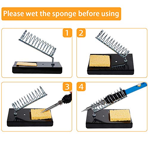 Tabiger Soldering Iron Kit 15-in-1, 60W Soldering Iron with Adjustable Temperature, Soldering Gun, 5pcs Soldering Iron Tips, Solder Wire, Desoldering Pump, Tweezer, Soldering Stand, Tool Case - Thumbnail 4