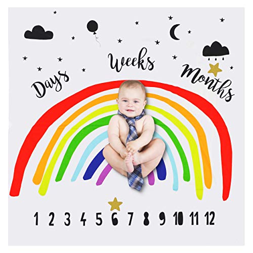 rainbow milestone blanket