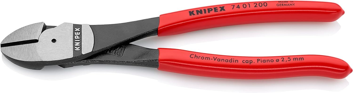 KNIPEX High Leverage Diagonal Cutter with Plastic Coating 200 mm, 74 01 200