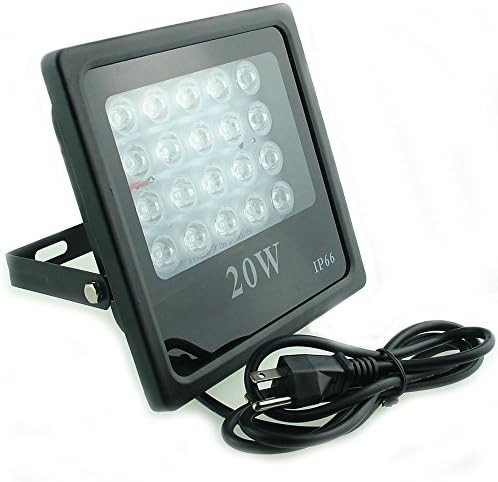 QUANS 20W UV Ultra Violet LED Light for Curing Glue Black light Fishing Aquarium Glow in the Dark Special effects, 110V US Plug Waterproof (20 Watt)
