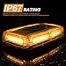 WoneNice 12V 60W Amber/Yellow COB LED Roof Top Emergency Hazard Warning LED Mini Strobe Beacon Lights Barw/Magnetic Base and 16 ft Straight Cord with Lighter Plug