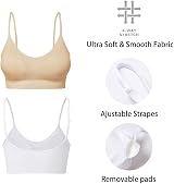 Comfyin Padded Bralette Women Sleep Yoga Sports Bra 3 Pack Black Beige White M view 6