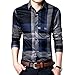 Womleys Mens Long Sleeve Slim Fit Casual Snap Buttons Plaid Dress Shirts (Asian XXL (US Medium), Blue)