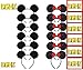 DSHZ Mickey Mosue ears for Girls Birthday Party with phone holder and whistling straits, miki mouse ears for girl, bow for kids and for Celebrations Ears Solid Black and Bow Minnie (Pack of 12)