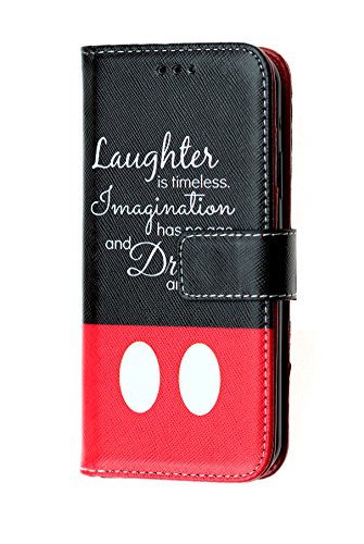 Laughter is timeless iPhone 6s Wallet Case, IMAGITOUCH Folio Flip PU Leather Wallet Case with Kickstand Wrist strap and Card Slots for iphone 6 / 6s (4.7″)- Disney Quotes Wallet