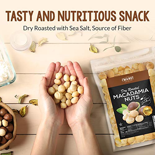 Fancy Whole Macadamia Nuts, Freshly Dry Roasted with Sea salt, 1.5Lbs, No Oil | No PPO | Made from 100% Natural Macadamia Nuts
