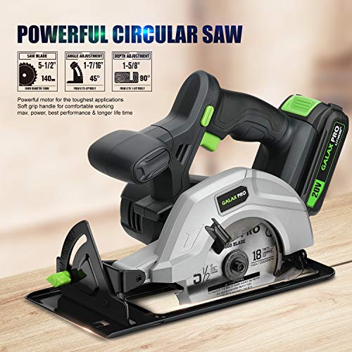 GALAX PRO DC20V 51/2” Cordless Circular Saw with 2Pcs Blades (18T+48T