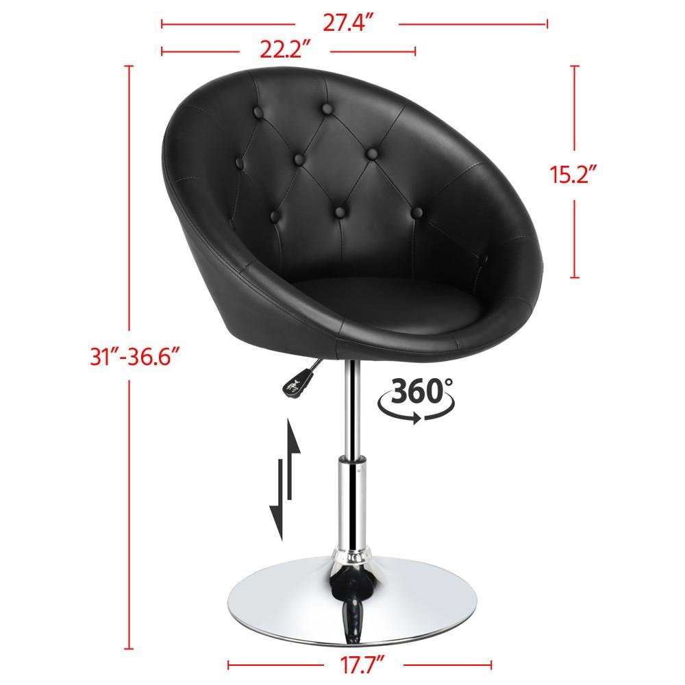 Yaheetech Contemporary Round Tufted Back Tilt Swivel Accent Chair