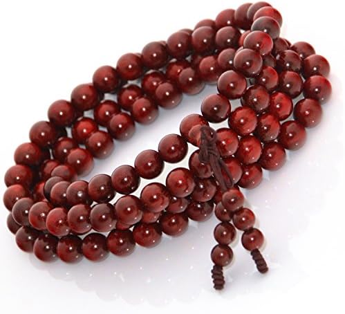 YYfashion Collection Lobular Red Sandalwood Venus High Density 5mm 108 beads/ Tibetan Buddhist Prayer Mala Multi-string Bracelet, Necklace