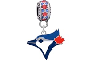 FINAL TOUCH GIFTS Toronto Blue Jays Logo Charm Compatible With Pandora Style Bracelets. Can also be worn as a necklace (Included.)