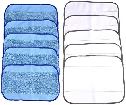 MyRBT 10-Pack Mixed Microfiber Pro-Clean Mopping Cloths 5 Wet + 5 Dryfor iRobot Braava 380 380t 320 Mint 4200 4205 5200 5200C Floor Mopping Robot