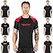Elite Sports NEW ITEM Standard Short Sleeve Compression, MMA, BJJ, No-Gi, Cross Training Rash Guard (Red, Medium)