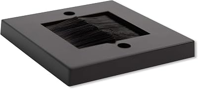 G-PLUG Cable Pass Through Wall Plate with Brush, Black, Single Gang