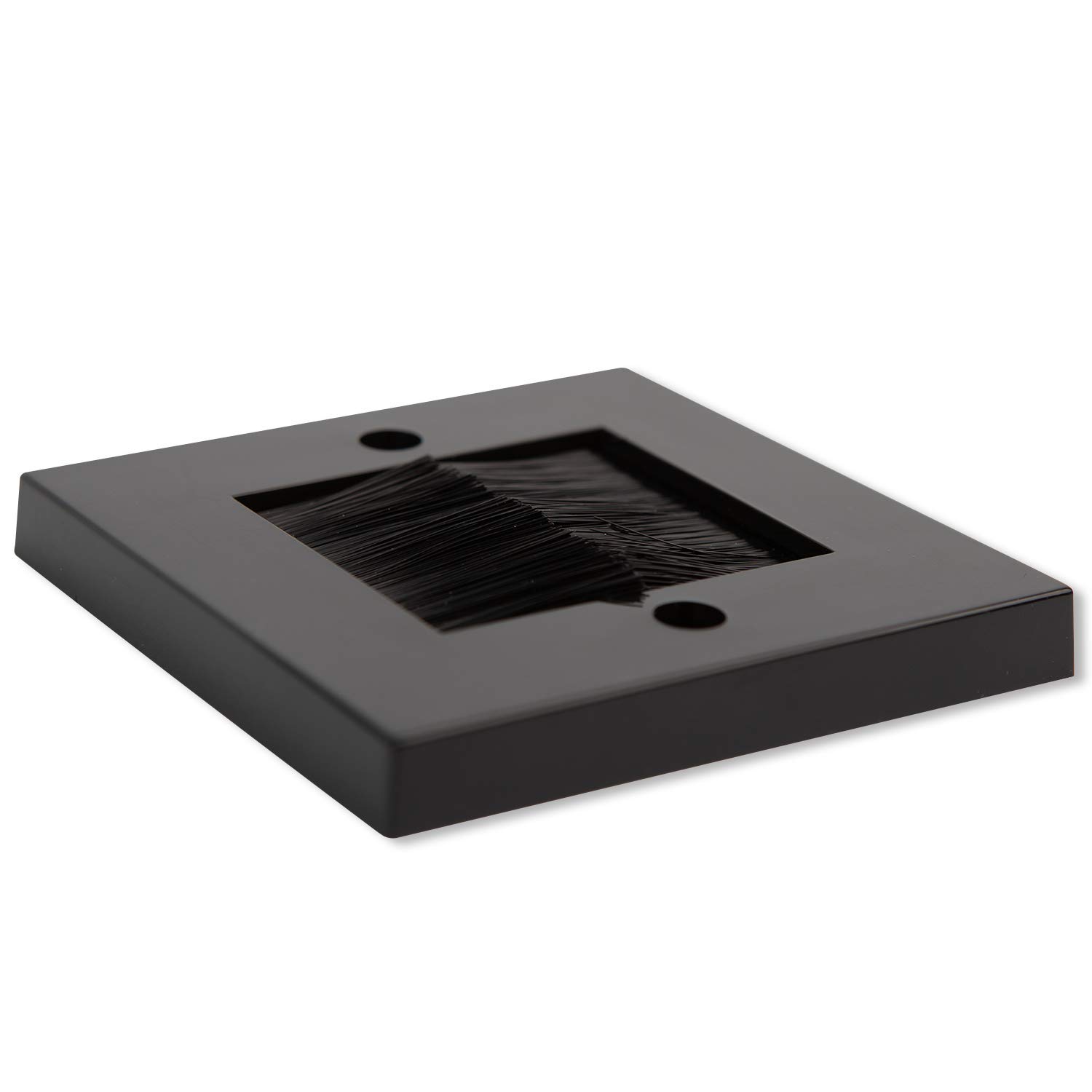 G-PLUG Cable Pass Through Wall Plate Faceplate with Brush – Black Single Gang Cover for HDMI, TV, Ethernet, Speaker Wires – Easy to Install, Clean Cable Management Solution