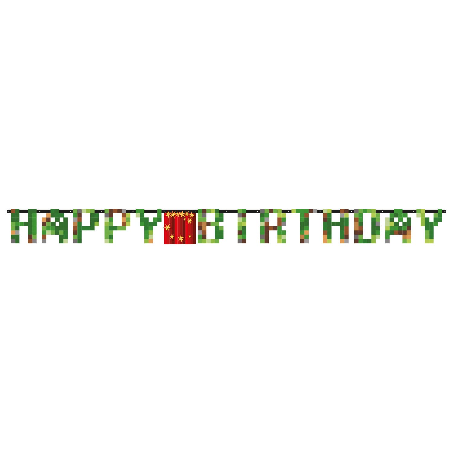 Amscan 9912920 - TNT Pixel Gamers Kids Happy Birthday Letter Banner Party Decoration - 1.8m