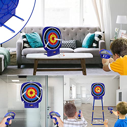 Elektrische Zielscheibe für Nerf Pfeilen, Bögen/Armbrüste mit Saugpfeile, Digitales Bewertung Ziel mit 2 Spielzeug Pistole,40 Schaumstoff Munition, Kinder Schießspiel Geschenk Jungs Mädchen ab 6 Jahre