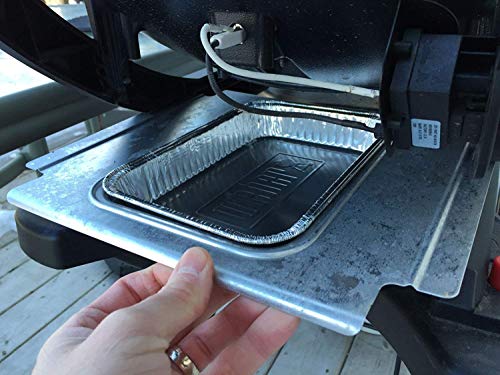 Set of 30 Disposable Aluminum Replacement BBQ Grill Tray Grease Catch Pans Liner Foil for Weber All-Purpose Summit Drip Pan, 7.5" x 5"