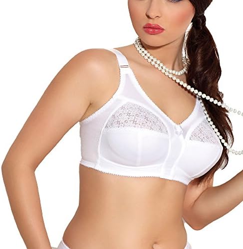 Jarpol 702 Wireless Non Padded Bra Floral Lace Adjustable Straps - Made In EU