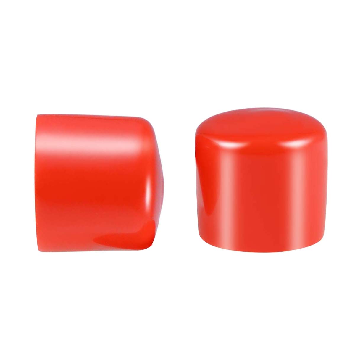 Screw Thread Protectors, PVC Rubber Round Tube Bolt Cap Plastic End Cap Cover Thread Protectors Red, Inner Dia 35mm， 100 Pcs — image 1
