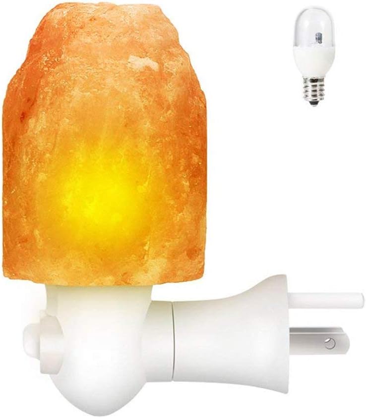 Hocina Natural Multi-Color Change Himalayan Salt Night Light Lamp,Mini Hand Carved Night Light for Home Decor