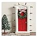 Standing miniature dimensional door surrounded with “lights” and tiny faux wreath with bow allows special entry for fairies and elves